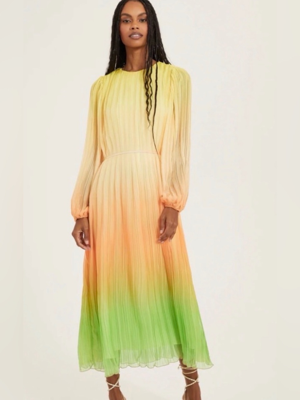 NWT and great price! Pleated Ombre Long Sleeve Midi Dress XS